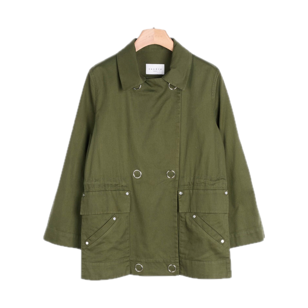 Sandro Green Utility Style Mabel Coat - Size 36